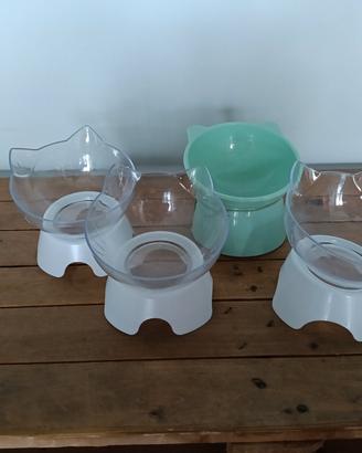 4 ciotole gatto rialzate