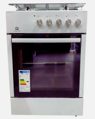 CUCINA A GAS CON FORNO A GAS 4 FUOCHI BIANCA 60 CM