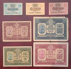 SERIE BANCONOTE OCCUPAZIONE GRANDE GUERRA 1918