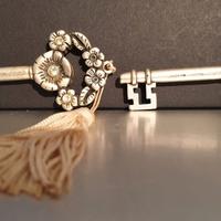 Chiave con Swarovsky placcato argento vintage made