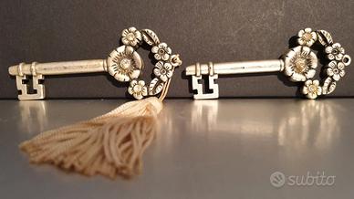 Chiave con Swarovsky placcato argento vintage made