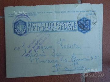 Biglietto Postale Forze Armate 1942