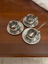 Servizio, sei tazzine caffè IMCO acc.inox 18/10