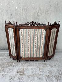 Paravento antico fine '800 in legno intagliato