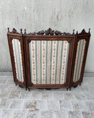 Paravento antico fine '800 in legno intagliato