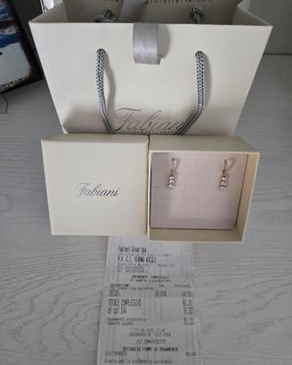 Orecchini Fabiani pendente e cerchio argento rosa