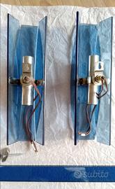  Lampade in vetro blu con porta asciugamani armadi