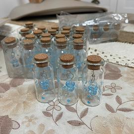 Set 45 bomboniere nascita maschio bottiglia ciucci