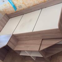 letto singolo per ragazzi con scrivania