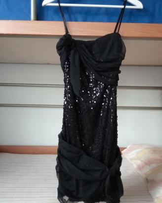 Tubino nero con pizzo e paillettes Rinascimento