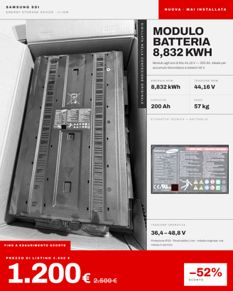 Batterie Accumulo SAMSUNG SDI 8.832 kWh (NUOVE)