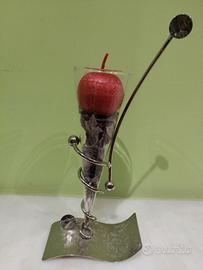 Portacandela candela pout pourri acciaio vetro 