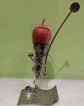 Portacandela candela pout pourri acciaio vetro 