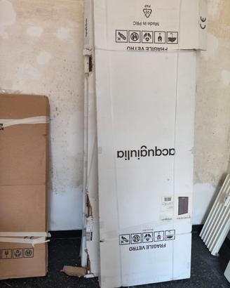 Box doccia nero opaco 3 lati 70x115x70cm con porta