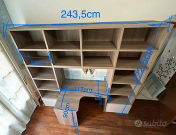 Mobile studio libreria con scrivania