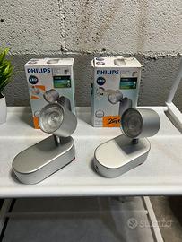 Coppia di faretti led Philips grigi da muro
