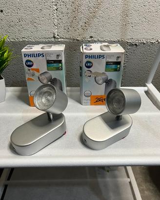 Coppia di faretti led Philips grigi da muro