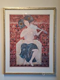 Litografia incorniciata Cinello Losi '76 Piacenza 
