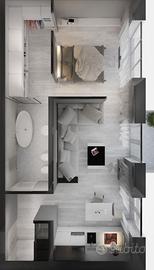 Bilocale arredato con box e balcone a Samarate