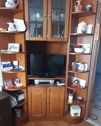 angoliera in legno noce 