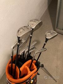 Kit mazze da golf, sacca e carrello