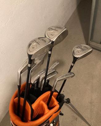 Kit mazze da golf, sacca e carrello