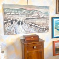 Olio su tela dipinto a mano nevicata