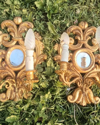 Coppia di appliques in legno prima metà  XX secolo