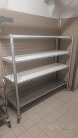 carrello a 4 ripiani con ruote