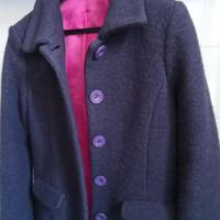 cappotto in lana cotta viola