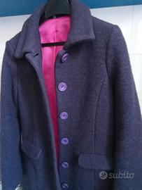 cappotto in lana cotta viola