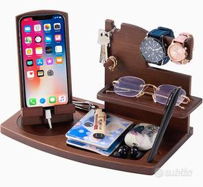 Organizer Scrivania Legno Docking Station Nuovo 