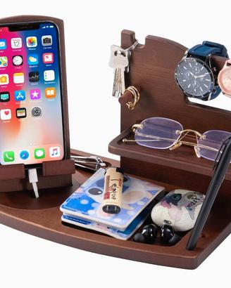Organizer Scrivania Legno Docking Station Nuovo 