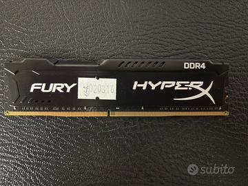 RAM KINGSTON FURY HYPERX da 8GB DDR4-2133 usato
