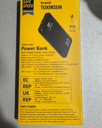 Power Bank 20000mAh 22,5W Ricarica Rapida con LCD