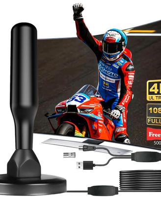 Antenna TV Interna Amplificata 4K 500+ KM – Nuova