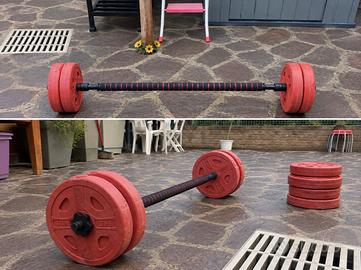 Attrezzi palestra bilanciere con pesi