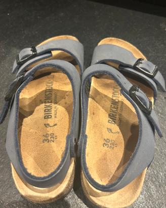 Birkenstock New York Bambino Numero 36 Blu Nubuck