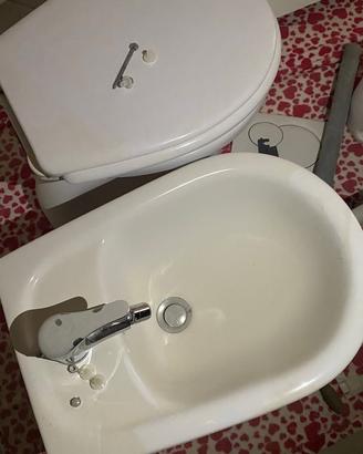 wc + lavabo con colonna + rubinetterie