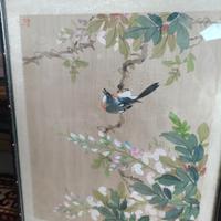 cornice e pittura su seta vintage