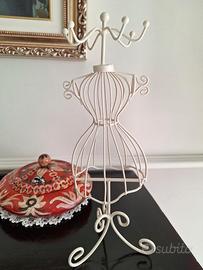 Porta gioielli manichino metallo bianco