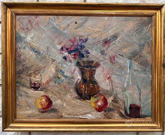 M. E. Bertoli - olio su masonite - natura morta