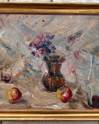 M. E. Bertoli - olio su masonite - natura morta