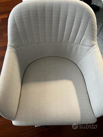 Coppia di Sedie girevoli imbottite con braccioli