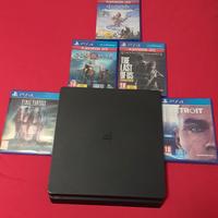 PS4 slim 500gb + 5 giochi prezzo flessibile 
