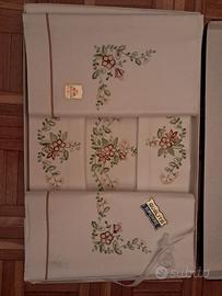 Lenzuola matrimoniale+ 2 federe ricami fiorentini