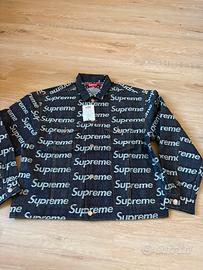 Supreme Jacquard Logos Denim Trucker Jacket L