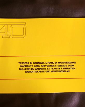 Ferrari F40 manuale tagliandi 