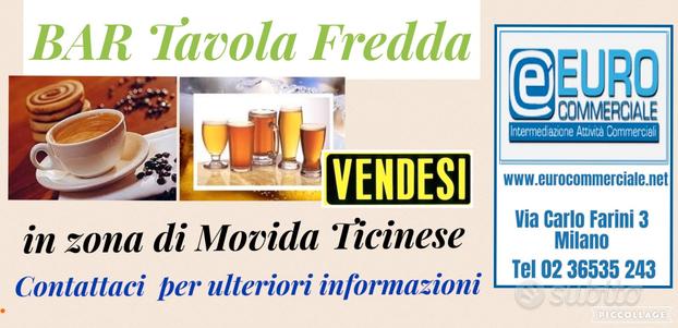 234/23 BAR tavola fredda di mq 180, zona Ticinese