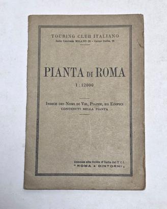 Pianta Di Roma Touring Club Italiano 1:12000 Epoca